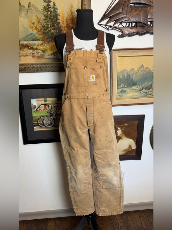 Carhartt Pants - Vintage Carhartt Double-Knee Bib Duck Overalls Women's Size XS